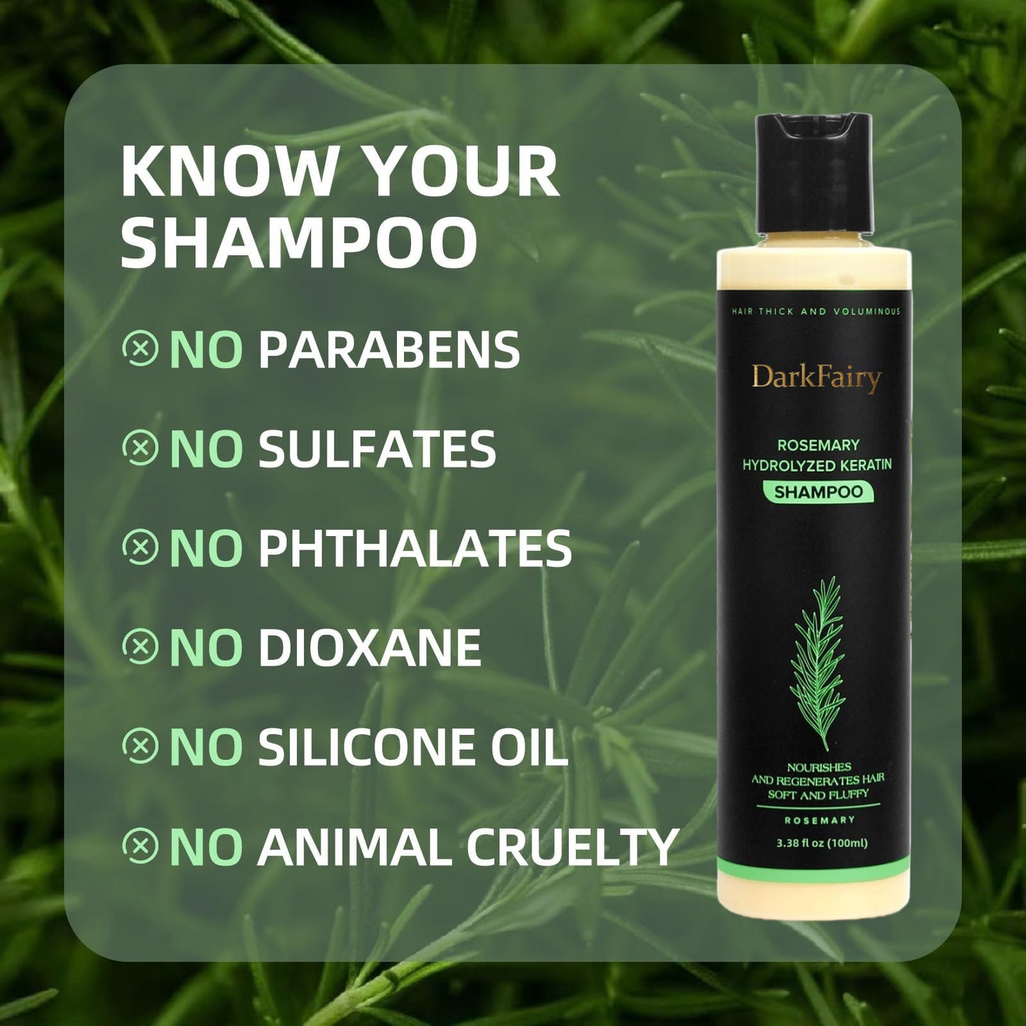 🔥LAST DAY 50% OFF - 🌿 DarkFairy  Organic Rosemary Hair Growth Shampoo