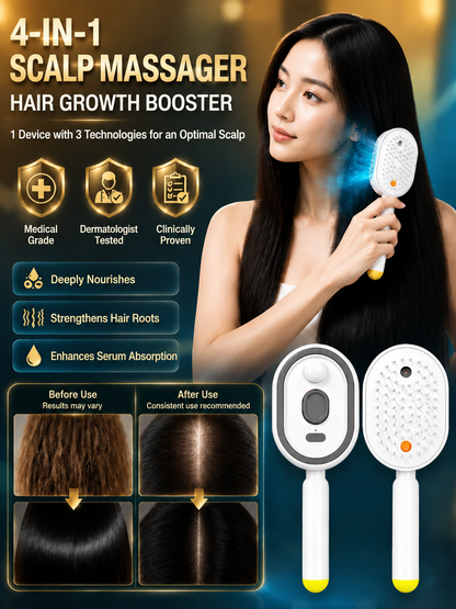 ✨ 2026 Upgraded 4-in-1 Steam Hair & Scalp Massager – Straighten, Detangle & Reduce Frizz