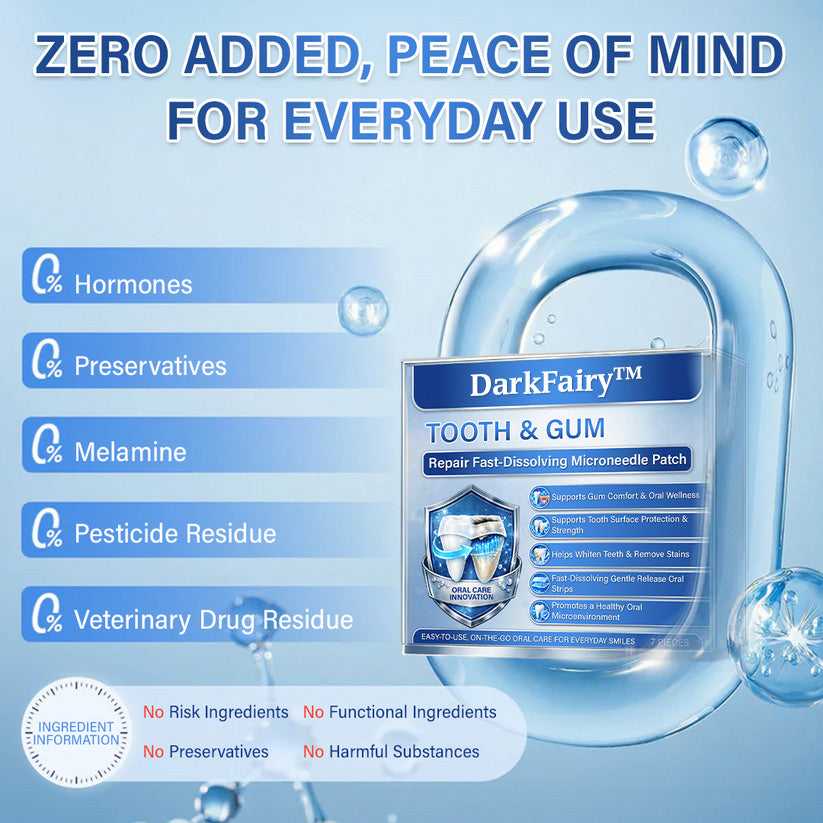 Your Smile🦷DarkFairy™ Tooth & Gum Repair Fast-Dissolving Microneedle Patch✨ (𝟓-𝐢𝐧-𝟏 💎 𝐑𝐞𝐛𝐮𝐢𝐥𝐝 𝐄𝐧𝐚𝐦𝐞𝐥 & 𝐃𝐞𝐧𝐭𝐢𝐧 • 𝐒𝐭𝐫𝐞𝐧𝐠𝐭𝐡𝐞𝐧 𝐆𝐮𝐦𝐬 • 𝐄𝐫𝐚𝐝𝐢𝐜𝐚𝐭𝐞 𝐓𝐚𝐫𝐭𝐚𝐫 & 𝐎𝐝𝐨𝐫 • 𝐖𝐡𝐢𝐭𝐞𝐧𝐢𝐧𝐠 • 𝐒𝐭𝐨𝐩 𝐓𝐨𝐨𝐭𝐡 𝐒𝐞𝐧𝐬𝐢𝐭𝐢𝐯𝐢𝐭𝐲)